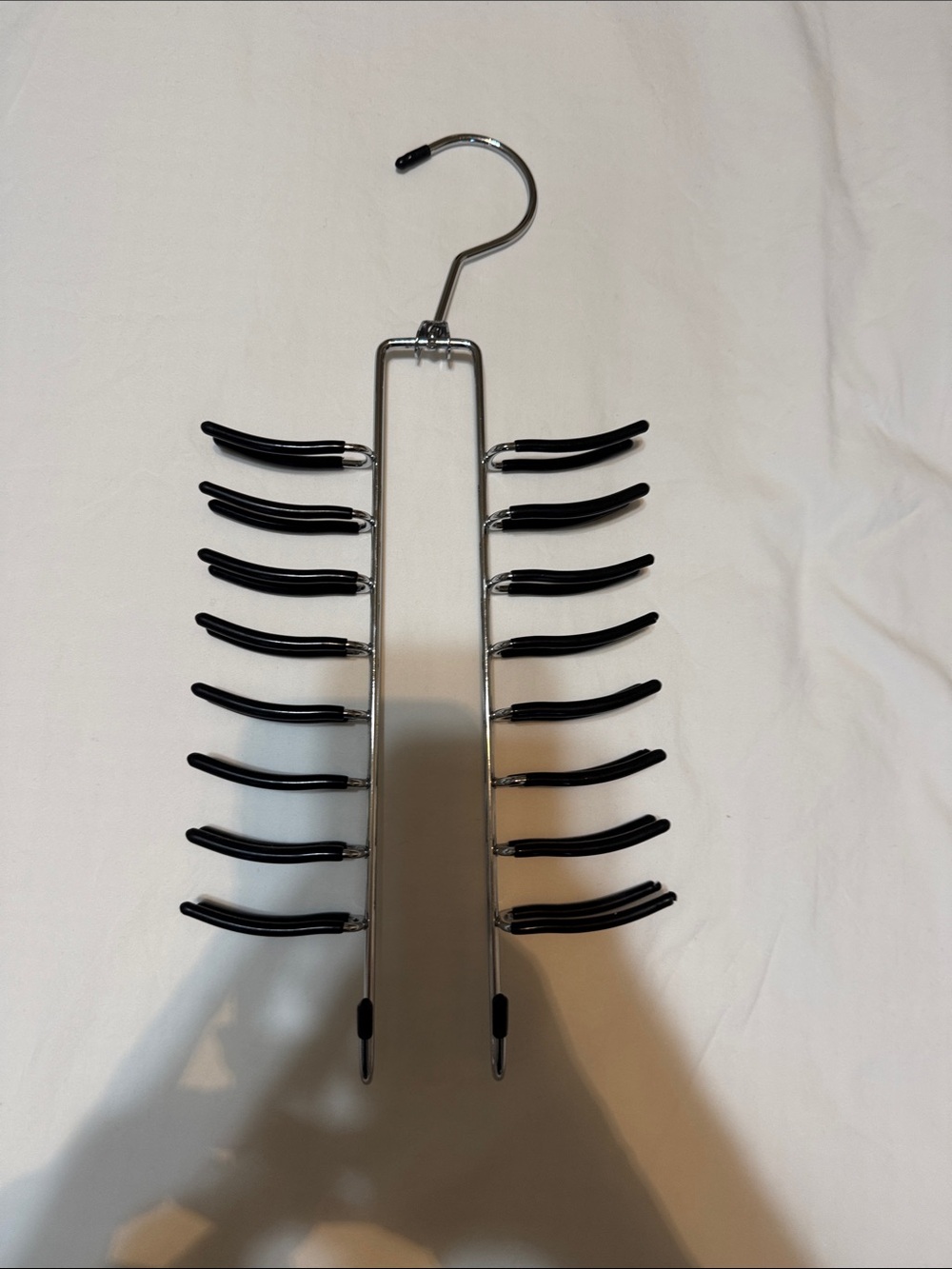 Multi-Tier Metal Tie and Belt Organizer Hanger in Black